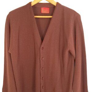 Vtg King's Road Cardigan Sweater Men's Large Brown Grandpacore Preppy Grunge